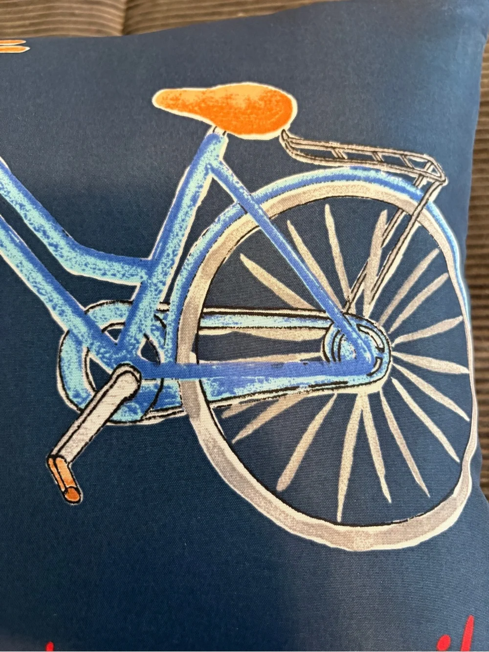 Mainstays Blue Bicycle Print Pillow